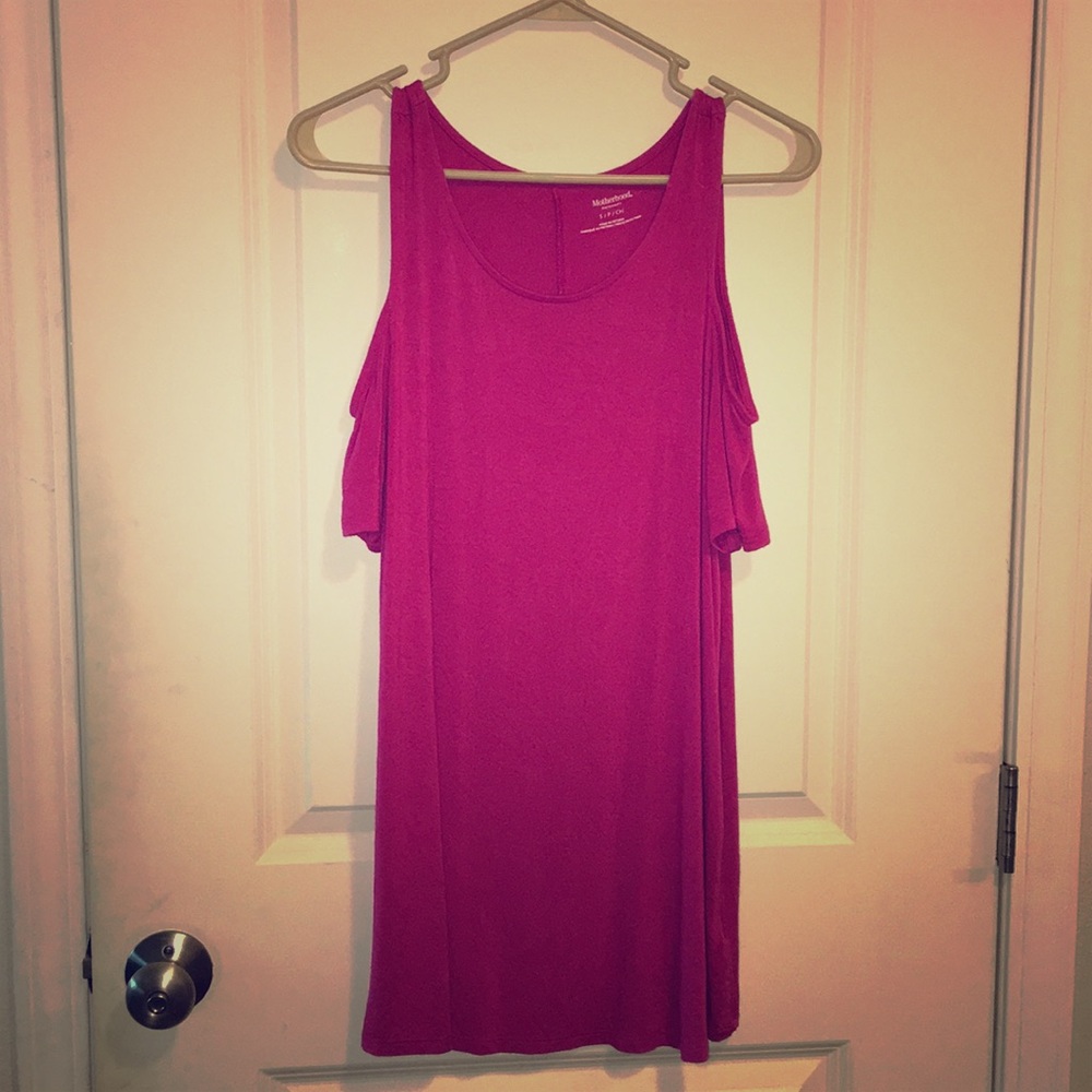 Motherhood Maternity-S Dark Pink Cold Shoulder Top